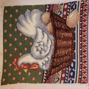Colorful Chicken Needlepoint Art